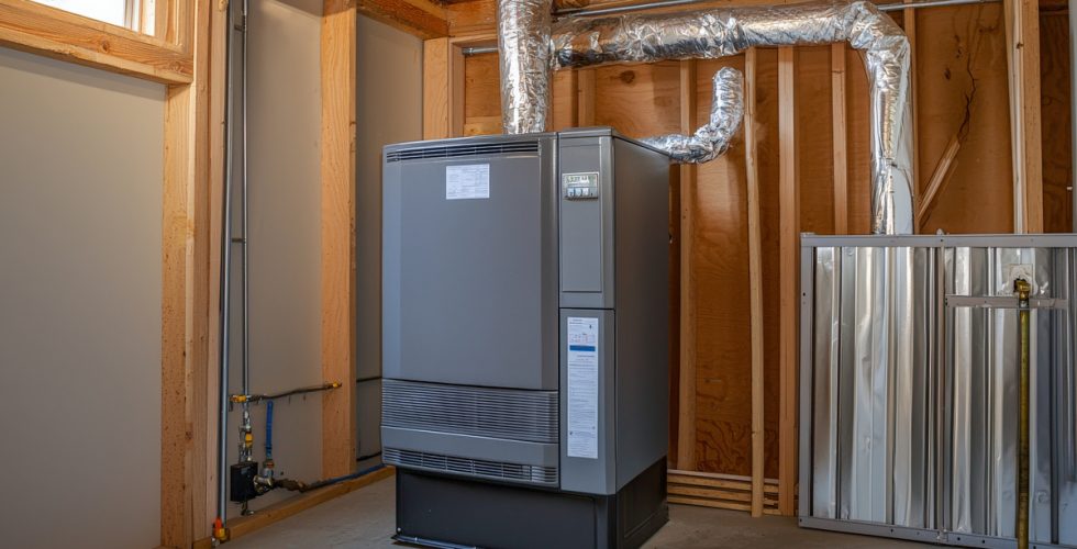 Heating installation of large gas furnace